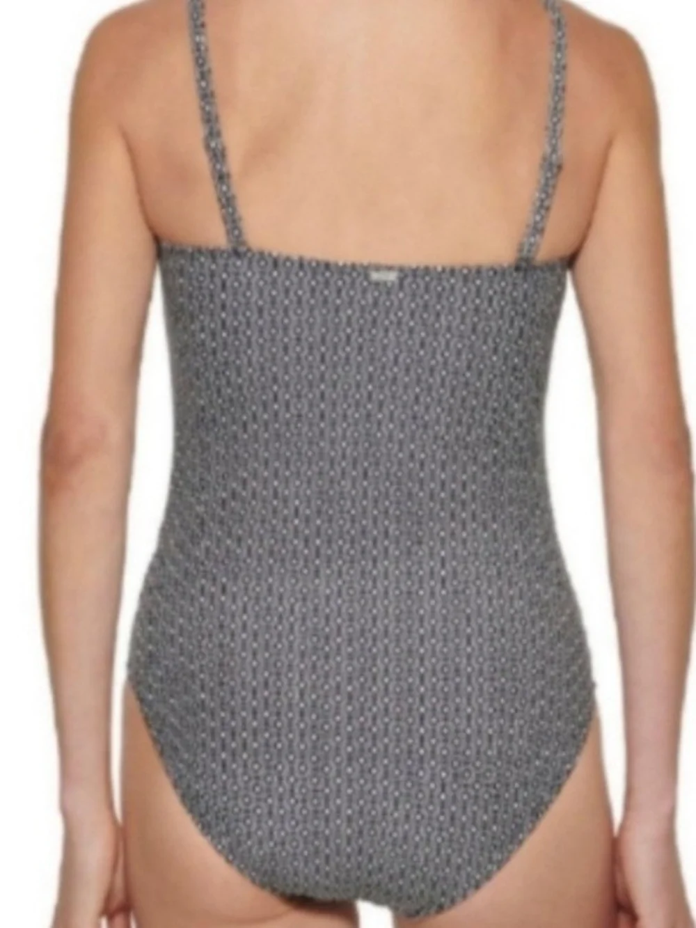 Dkny Strapless Ruched One-Piece Swimsuit - Black and White Pattern - Picture 2 of 4